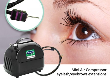 Mini Compresor de Aire + extensiones de pestañas y cejas